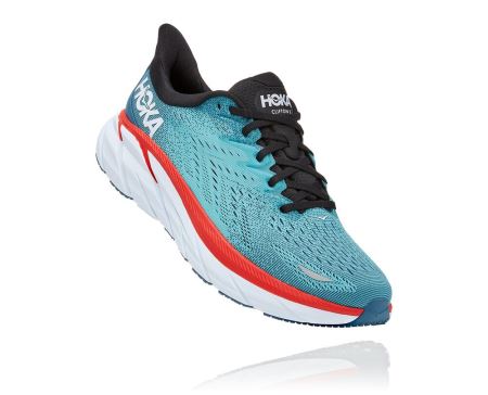 Hoka One One Clifton 8 - Sapatos Ortopédicos Homem Turquesa / Luz Turquesa | PT-9yvu93E